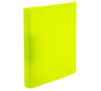 HERMA 19710 Ring Binder A4 Translucent Neon Yellow, Slim, 2 Rings, 25 mm Wide, Plastic Folder with Hold-Down Holder for School and Office, Sturdy Plastic Ring Binder for Boys and Girls