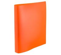 HERMA 19711 Ring Binder A4 Translucent Neon Orange Slim 2 Rings 25 mm Wide Plastic Folder with Hold-Down Holder for School & Office Sturdy Plastic Ring Binder for Boys & Girls