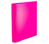 HERMA 19712 Ring Binders A4 Translucent Neon Pink Pink, Pack of 3, Slim, 2 Rings, 25 mm Wide, Plastic Folder with Hold-Down for School & Office, Ring Binder Set Made of Plastic for Boys & Girls