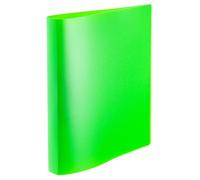 HERMA 19713 Ring Binder A4 Translucent Neon Green, Slim, 2 Rings, 25 mm Wide, Plastic Folder with Hold-Down for School & Office, Sturdy Plastic Ring Binder for Boys and Girls