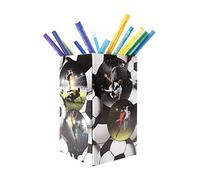 HERMA 19732 Football Pencil Holder Foldable Sturdy Cardboard Desk Pen Holder for Girls & Boys Rectangular Pen Cup for Coloured Pencils, Markers, Pencils, Makeup Brushes