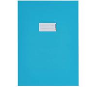 HERMA 19750 Notebook Covers A4 Cardboard Light Blue, Pack of 10, Notebook Covers with Labelling Field Made of Sturdy and Extra Strong Paper, Exercise Book Cover Set for School Notebooks, Coloured