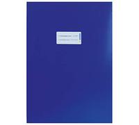 HERMA 19751 Notebook Covers A4 Cardboard Blue Pack of 10 Notebook Covers with Labelling Field Made of Sturdy and Extra Strong Paper, Exercise Book Cover Set for School Notebooks, Coloured