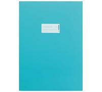HERMA 19755 Cardboard Notebook Covers DIN A4, Book Covers with Labelling Field Made of Sturdy and Extra Strong Paper, Set of 10 Exercise Book Protectors for School Notebooks, Turquoise