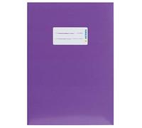HERMA 19770 Notebook Covers A5 Cardboard Purple Pack of 10 Notebook Covers with Labelling Field Made of Sturdy and Extra Strong Paper, Notebook Cover Set for School Notebooks, Coloured