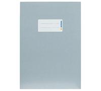 HERMA 19771 Notebook Covers A5 Cardboard Grey, Pack of 10, Notebook Covers with Labelling Field Made of Sturdy and Extra Strong Paper, Notebook Cover Set for School Notebooks, Coloured