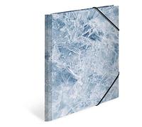 HERMA 19787 Portfolio Folder A3 Natural Ice Children's Cardboard Corner Folder with Haptic Finish, Inner Print and Elastic Band, Sturdy Cardboard Folder, for Boys and Girls