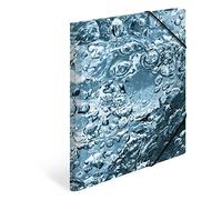 HERMA 19791 Portfolio Folder A3 Natural Water, Children's Corner Folder Made of Cardboard with Haptic Finish, Inner Print and Elastic Band, Sturdy Cardboard Folder, for Boys and Girls