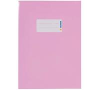 HERMA 19855 Notebook Covers A5 Cardboard Pink, Pack of 10, Notebook Covers with Labelling Field Made of Sturdy and Extra Strong Paper, Notebook Cover Set for School Notebooks, Coloured
