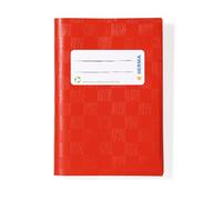 HERMA 19896 Notebook Covers A6 High Raffia Red, Pack of 10, Book Covers with Label & Raffia Structure Made of Durable & Wipe-Clean Polypropylene Film, Exercise Book Cover Set for School Notebooks,