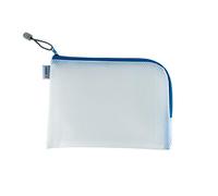 HERMA 20009 Zip Toiletry Bag A5, transparent (26 x 20 cm) small zippered travel pouch for cosmetics, liquids, make-up, toothbrush, clear cosmetic bag with zipper in blue