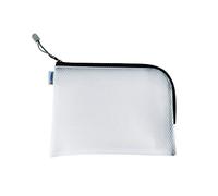 HERMA 20021 Zip Toiletry Bag A5, transparent (26 x 20 cm) small zippered travel pouch for cosmetics, liquids, make-up, toothbrush, clear cosmetic bag with zipper in black