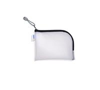 HERMA 20023 Zipped Travel Case A6 Transparent (19 x 14 cm) Small Lockable Clear Pocket with Zipper for Mobile Phone, Charging Cable, Cosmetics, Pens, Keys, Toiletry Bag in Black