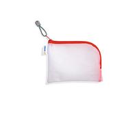 HERMA 20024 Zipped Travel Case A6 Transparent (19 x 14 cm) Small Lockable Clear Pocket with Zipper for Mobile Phone, Charging Cable, Cosmetics, Pens, Keys, Toiletry Bag in Red