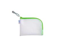 HERMA 20026 Zip Pocket Travel Case A6 Transparent Green Small Lockable Clear Pocket with Zip, Toiletry Bag for Mobile Phone, Charging Cable, Cosmetics, Pens, Keys