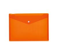 HERMA 20074 Document Wallet, A4 Transparent Orange, Small Transparent Pockets Envelope with Press Stud Fastening, Plastic Envelope for School, University, Office, Travel