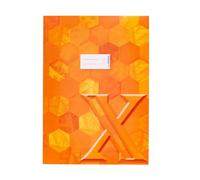 HERMA 20082 Notebook Cover A4 Cardboard Orange, Pack of 10, Refined Notebook Cover with Labelling Field Made of Sturdy and Extra Strong Paper, Notebook Cover with Hexagon Pattern Motif for School