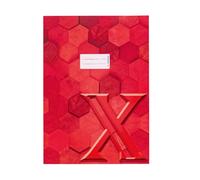 HERMA 20083 Notebook Cover A4 Cardboard Red, Pack of 10, Refined Notebook Cover with Labelling Field Made of Sturdy and Extra Strong Paper, Notebook Cover with Hexagon Pattern Motif for School
