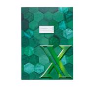 HERMA 20087 Notebook Cover A4 Cardboard Green, Pack of 10, Refined Notebook Cover with Labelling Field Made of Sturdy and Extra Strong Paper, Notebook Cover with Hexagon Pattern Motif for School