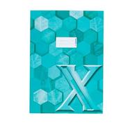 HERMA 20088 Notebook Cover A4 Cardboard Turquoise, Refined Notebook Cover with Labelling Field Made of Sturdy and Extra Strong Paper, Notebook Cover with Hexagon Pattern Motif for School Notebooks,