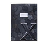 HERMA 20091 Notebook Cover A4 Cardboard Black, Pack of 10, Refined Notebook Cover with Labelling Field Made of Sturdy and Extra Strong Paper, Notebook Cover with Hexagon Pattern Motif for School