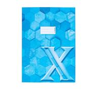 HERMA 20093 Notebook Cover A4 Cardboard Light Blue, Pack of 10, Refined Notebook Cover with Labelling Field Made of Sturdy and Extra Strong Paper, Notebook Cover with Hexagon Pattern Motif for School