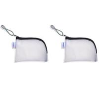 HERMA 20244 Zip Pocket Travel Case A7 Transparent Black, Small Lockable Transparent Pocket with Zip, Toiletry Bag for Mobile Phone, Charging Cable, Cosmetics, Pens, Keys (Pack of 2)