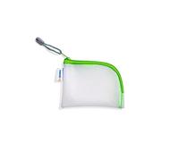HERMA 20251 Zipped Travel Case A7 Transparent (14 x 10 cm) Small Lockable Clear Pocket with Zipper for Mobile Phone, Charging Cable, Cosmetics, Pens, Keys, Toiletry Bag in Green