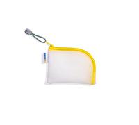 HERMA 20252 Zipped Travel Case A7 Transparent Small Lockable Clear Pocket with Zippe Phone, Charging Cable, Cosmetics, Pens, Keys, Toiletry Bag in Yellow, 14 x 11 cm