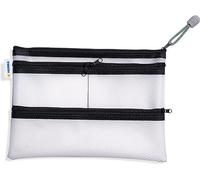 HERMA 20295 Universal Bag A5 with Zip, Transparent (26 x 20 cm) Large Lockable Handbag Organiser with Zip and 4 Separate Pockets, Storage Bag in Black