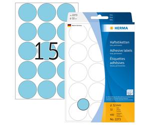 HERMA 2273 Multi-purpose labels/colour dots Ø 32 mm round blue paper matt hand i