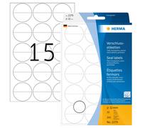 HERMA 2279 Self Adhesive Clear Seal Stickers, 240 Labels, Ø 32 mm, 15 Labels per