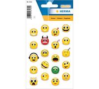 HERMA 3162 Stone Stickers for Children, Emojis (20 Stickers, Foil, Matte) Self-Adhesive, Permanent Adhesive Motif Labels for Girls and Boys, Colourful