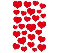 HERMA 3254 Stickers Hearts Red Small, 27 Pieces, 3D Heart Stickers, Self-Adhesive, Heart Shape Labels for Valentine's Day, Love, Wedding, Birthday, Scrapbooking, Decoration, Gift, Letters, DIY Crafts