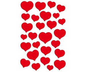 HERMA 3254 Stickers Hearts Red Small, 27 Pieces, 3D Heart Stickers, Self-Adhesive, Heart Shape Labels for Valentine's Day, Love, Wedding, Birthday, Scrapbooking, Decoration, Gift, Letters, DIY Crafts