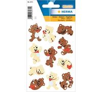 HERMA 3271 Glitter Stickers "Bear Band" - Self-Adhesive Film for Boys, Girls or Album, 11 Animal Stickers for Children