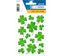 HERMA 3343 "Clover Leaves Paper Self-Adhesive Stickers with Lucky Motifs for Birthdays, Congratulations, Boys and Girls, 42 Gift Stickers