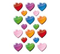HERMA 3403 Valentine's Day Hearts Stickers, Colourful Hearts (54 Stickers, Paper, Matte) Self-Adhesive, Permanent Adhesive Motif Labels for Decoration for Girls and Boys