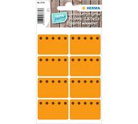 HERMA 3774 Freezer Labels, Pack of 48, 26 x 40 mm, 8 per Sheet, Self-Adhesive, Matt, Blank Paper, Freezer Labels for Labelling, Adhesive Labels Stickers for Freezers, Orange