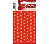 HERMA 4054 Christmas Stickers, Gold Stars 6-Pointed (Diameter 8 mm, 201 Stickers, Paper) Self-Adhesive Christmas Decoration, Permanently Adhesive Labels for Christmas, Gifts, Crafts, Advent Calendar