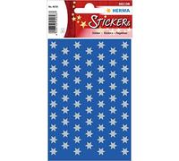 HERMA 4058 Christmas Stickers, Silver Stars 6-Pointed (Diameter 8 mm, 201 Stickers, Paper) Self-Adhesive Christmas Decoration, Permanent Adhesive Labels for Christmas, Gifts, Crafts, Advent Calendar