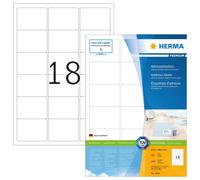 HERMA 4265 63.5x46.6mm Colour Laser Paper Rectangular Premium Addressing Labels with Round Corners - Matte White (1800 Labels, 18 per Sheet)
