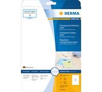 HERMA Self Adhesive Clear Film Labels, 1 Label per A4 Sheet, 25 Sheets, 210 x 297 mm, 25 Labels, Blank Weatherproof Labels Stickers, Sticky Labels for Laser & Inkjet Printer, Transparent