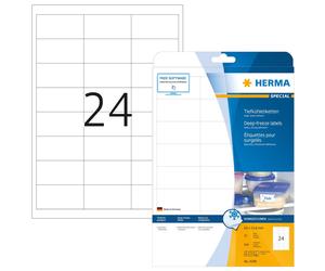 HERMA 4389 Self Adhesive Deep Freeze Labels, 24 Labels Per A4 Sheet, 600 Labels