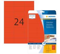 HERMA 4467 Self Adhesive Coloured Labels, 24 Labels per A4 Sheet, 20 Sheets, 70