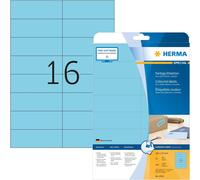 Herma 4553 A4 BLUE Laser / Ink Jet Labels - 16 per sheet - 105 x 37mm