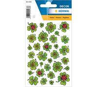 HERMA 5438 Stickers Clover Leaf Lucky Small 93 Pieces Lucky Clover Stickers with Ladybird, Labels for Photo Album Wedding Diary Poetry Album Scrapbooking Love Decoration Letters DIY Crafts
