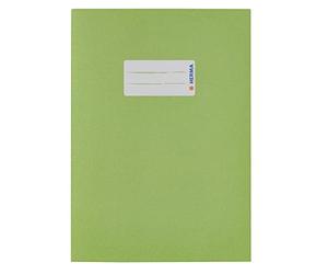 HERMA 5508 Paper Notebook Covers DIN A5 with Labelling Field Made from Strong Recycled Recycled Recycled Paper and Rich Colours Set of 10 Exercise Book Protectors for School Books Light Green