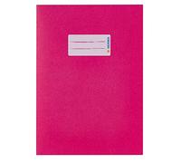 HERMA 5514 Paper Notebook Covers DIN A5 with Labelling Field Made of Strong Recycled Recycled Waste Paper and Rich Colours Set of 10 Exercise Book Protectors for School Books Pink
