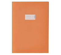 HERMA 5534 Paper Notebook Covers DIN A4 with Labelling Field Made from Strong Recycled Recycled Waste Paper and Rich Colours Set of 10 Exercise Book Protectors for School Books Orange